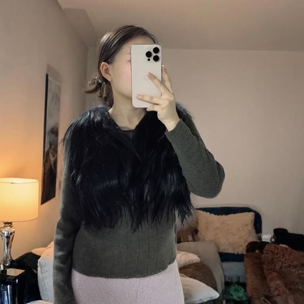 빈티지 고딕 양털 양가죽 조끼 베스트