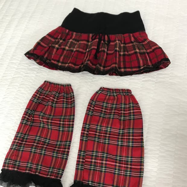 Tralala 갸루 트랄라 타탄 체크 벤딩 스커트 마즈 디아