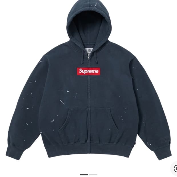 (구매) 슈프림 x MM6 메종 마르지엘라 박스로고 집업 후드 스웨트셔츠