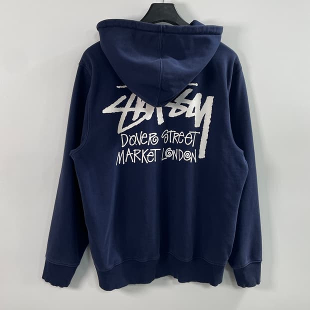 스투시 빅로고 네이비 후드티 (on.1128)