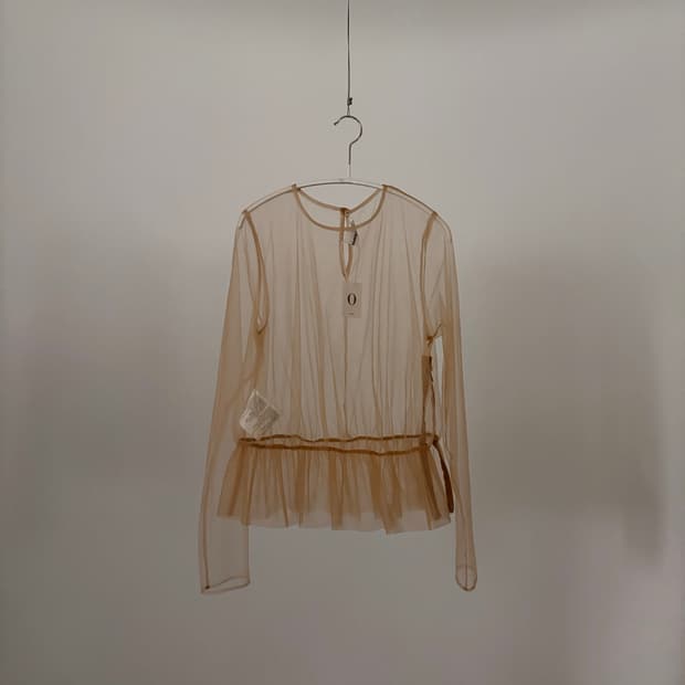 Sheer Mesh Peplum Top