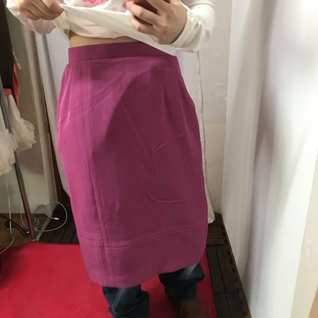 jpn stich line purple midi skirt