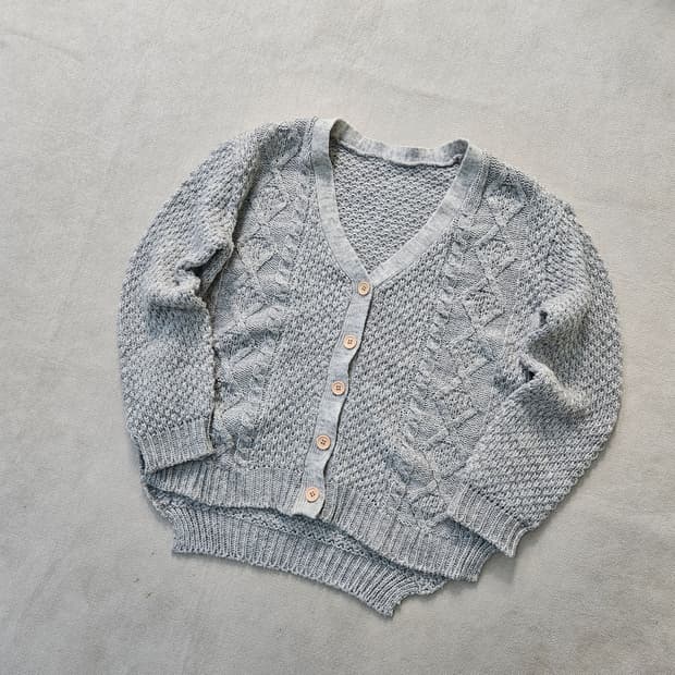 실측확인 빈티지 여성 케이블 니트 가디건 0407Y