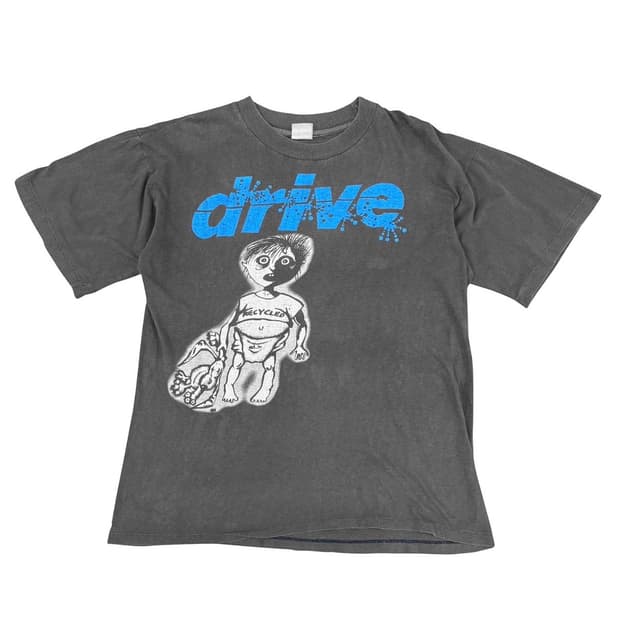 빈티지 90s Drive "go out be happy" 티셔츠