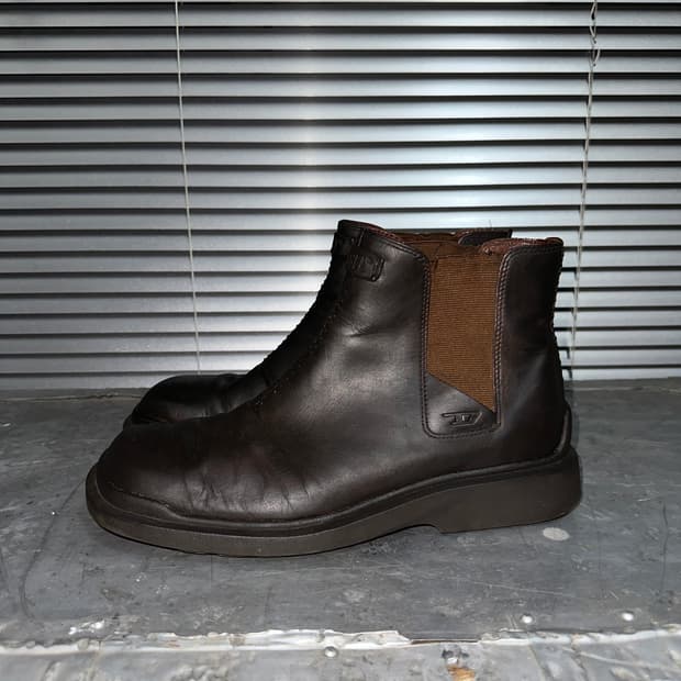 00s 디젤 스퀘어토 가죽 부츠
