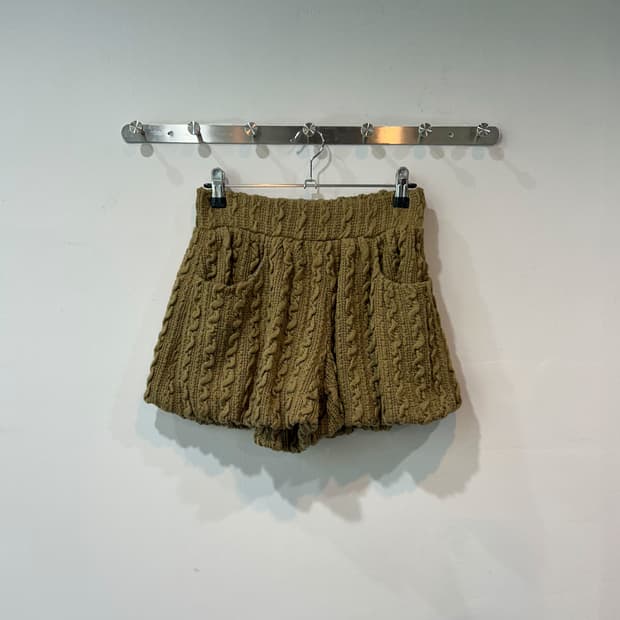 케이블 니트 쇼츠 팬츠