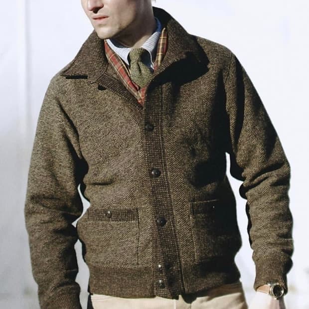 RRL 자카드 가디건 L