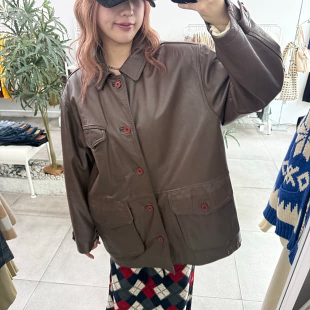 JPN 멘즈플랑드르 90‘s 오버핏 리얼레더 소가죽자켓