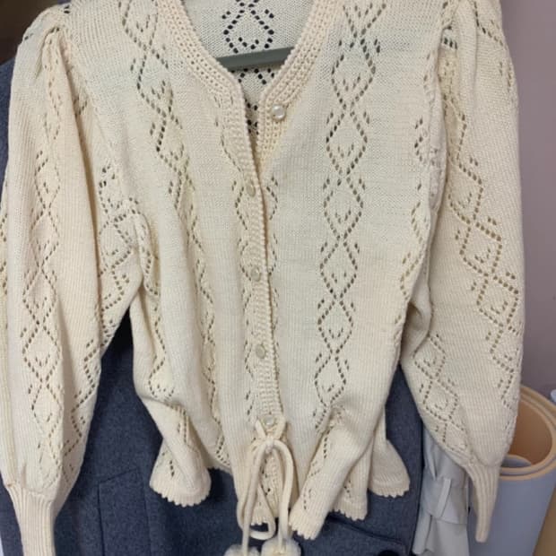 옐로우 니트 가디건