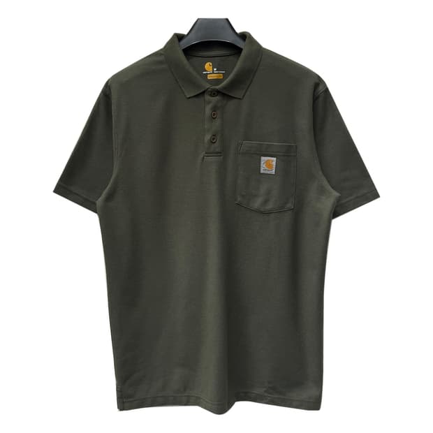 칼하트 K570 오리지날핏 모스 포켓 카라 반팔티 M