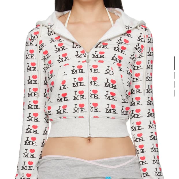 애슐리 윌리엄스 i heart me baby hoodie 크롭 후드집업