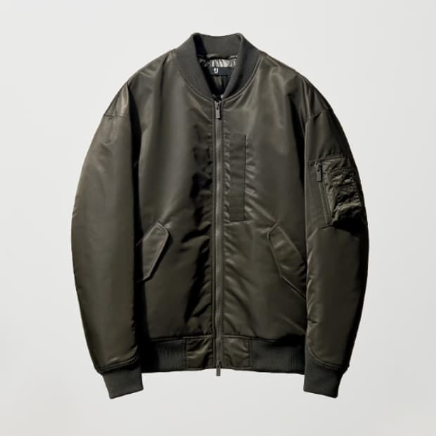 유니클로 +J 질샌더 ma-1 마원 패딩 카키 s사이즈 (새상품)