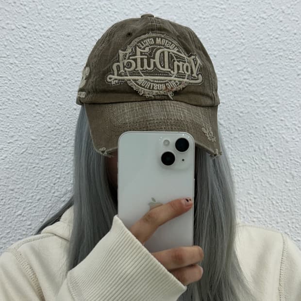 본더치 y2k 빈티지 베이지 데님 볼캡