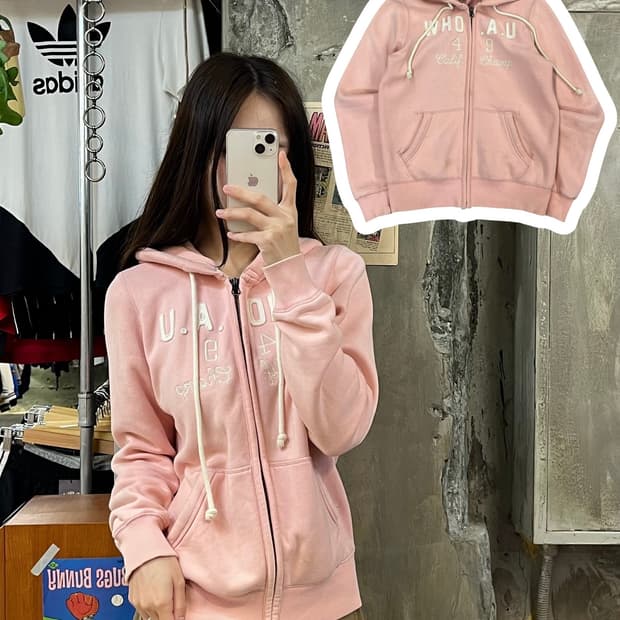 후아유 후드집업 핑크 M #csz480
