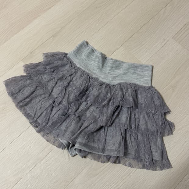 레이스 캉캉 치마 그레이