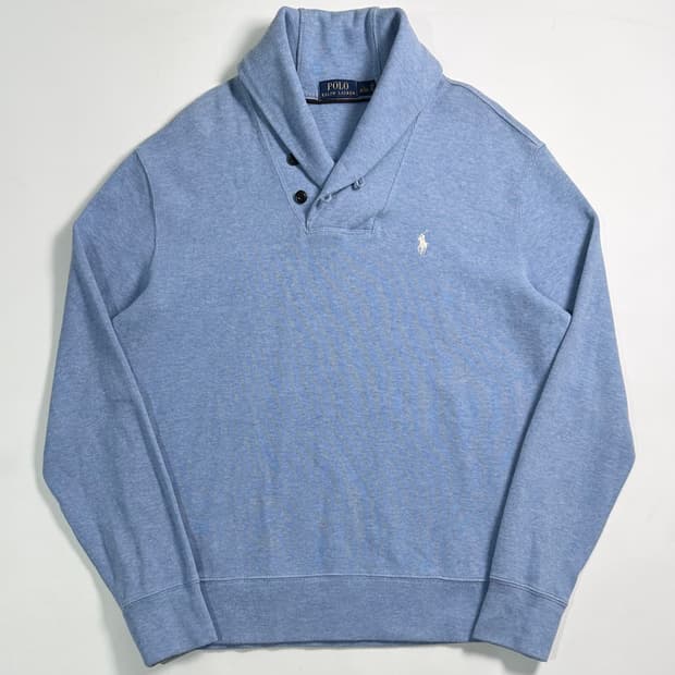 폴로 랄프로렌 스카이블루 숄카라 맨투맨