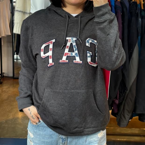 GAP 성조기 차콜 후드
