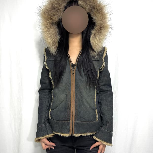 Fur-Trimmed Denim Jacket 