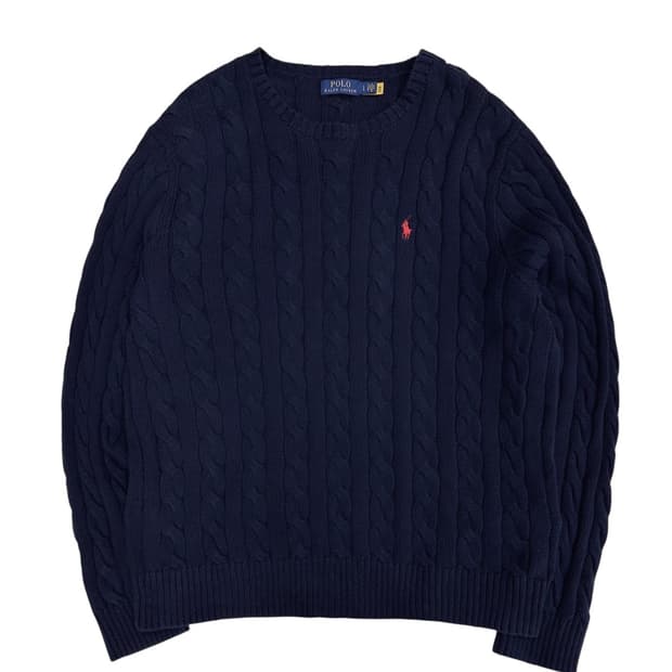 폴로 케이블니트 네이비 (L)
