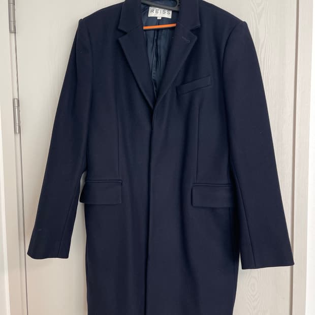 리스(REISS) 채플린(Chaplin) 싱글 울 코트 네이비L