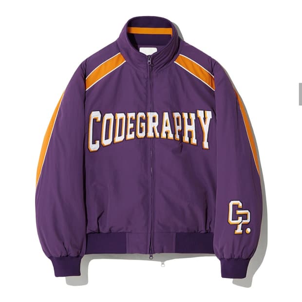 코드그라피 나일론 배색 나일론 점퍼 자켓 퍼플 L