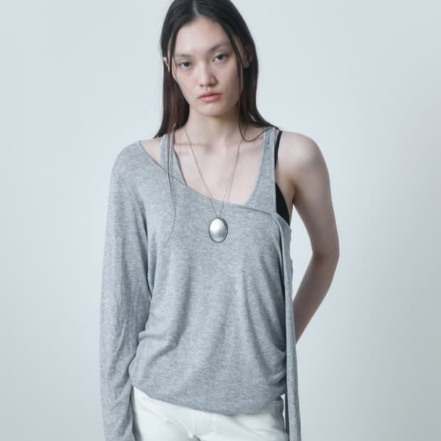 세릭 투웨이 레이어드 롱탑 그레이