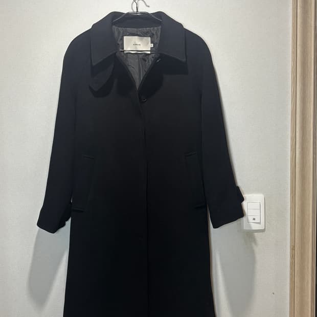 택포/A+급) 키뮤어 캐시미어 블렌드 발마칸 코트 블랙