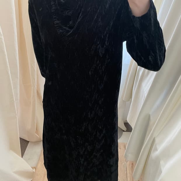 vintage black high neck long dress