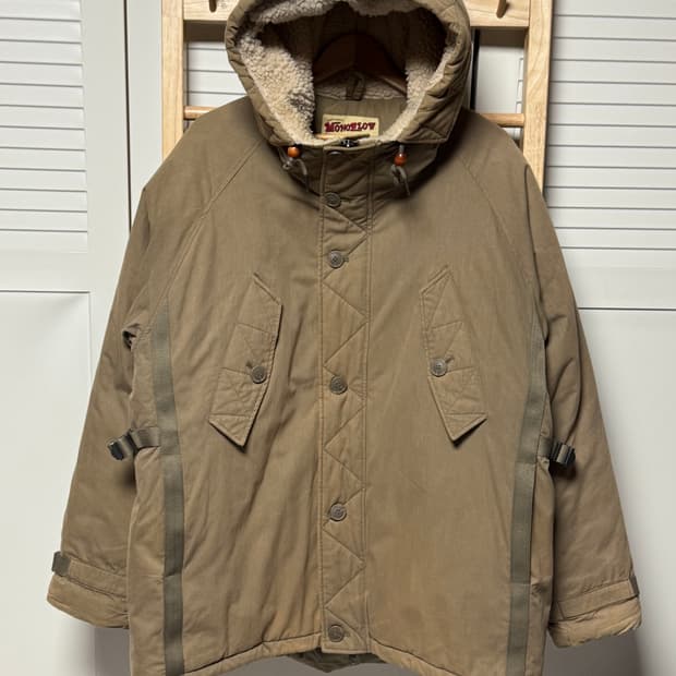 모노플로우 B-3맛 후드 점퍼 카키 자켓