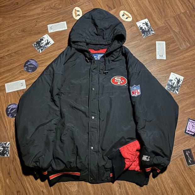 90S STARTER 49ERS HOODED JACKET XL