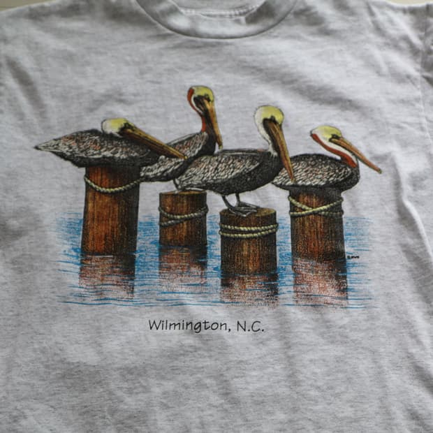 90s MADE IN USA 싱글스티치 펠리컨 그래픽 티셔츠(L)