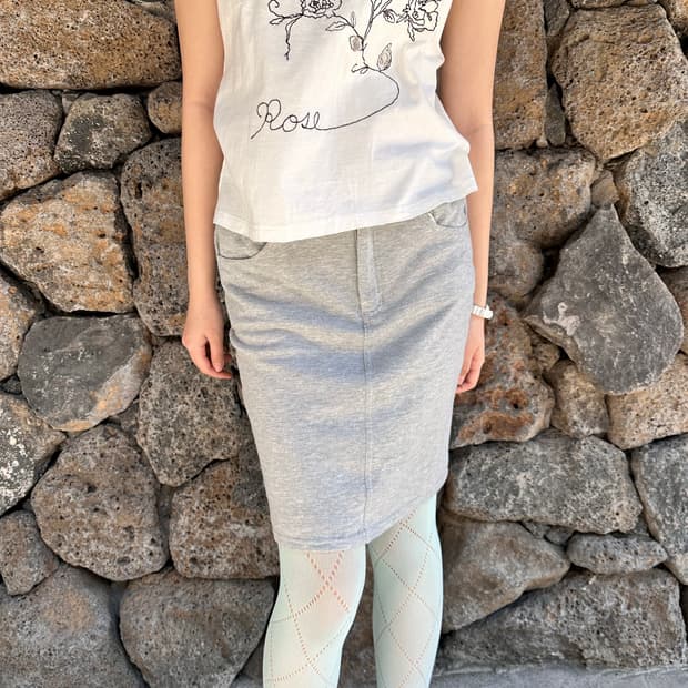 Melange Pocket Midi Skirt