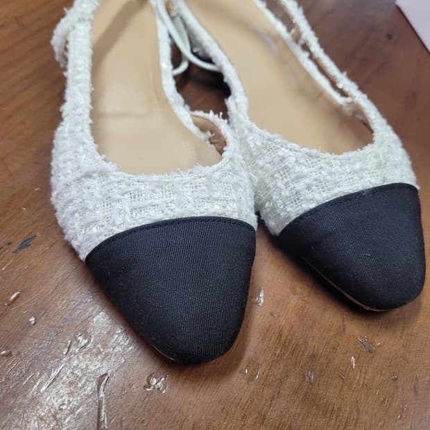 여성용 트위드 플랫 슈즈240