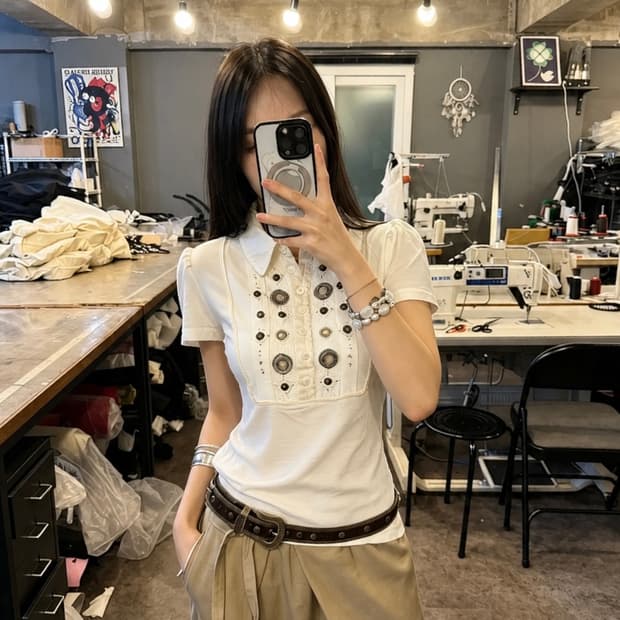 Karen Millen Button Detail Top