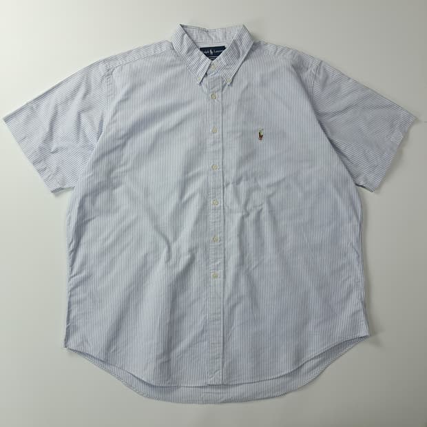 CK487 2XL 폴로 00s 클래식블루 스트라이프 반팔 셔츠 남방