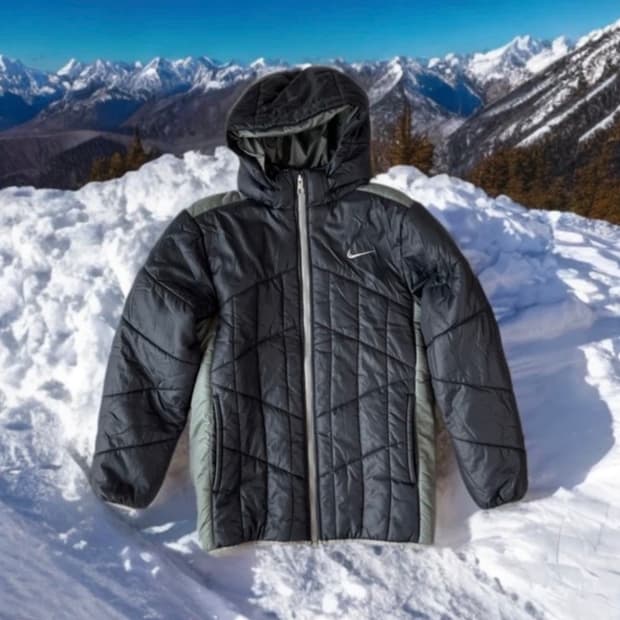 나이키 고프코어 경량패딩 블랙/그레이 A급 m/L