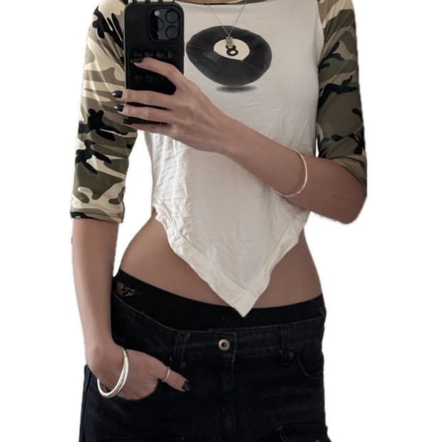 omighty 8ball camo top