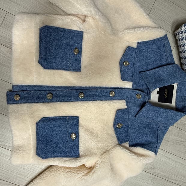 마쥬 양털 데님 배색 자켓 사이즈 36