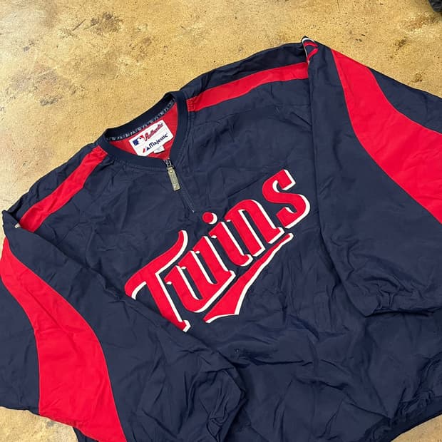 [XL] 마제스틱 미네소타 트윈스 MLB 바람막이 네이비 b18