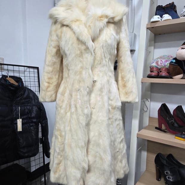 YK038 천연밍크 롱코트 폭스퍼카라 Y2K