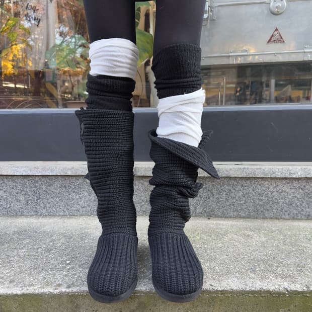 2000s Y2K 니트 카디 어그 부츠