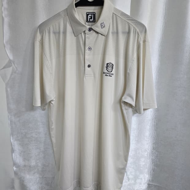 풋조이 FJ 아이보리 골프 반팔 티셔츠 (1821)