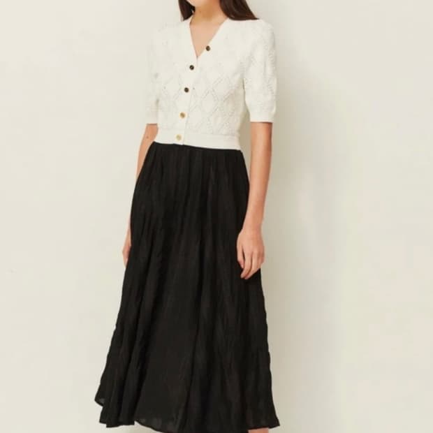 산드로 니트 배색 투톤 원피스 43