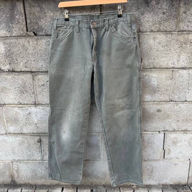 00s 디키즈 빈티지 모스그린 싱글니 카펜터 워크 팬츠 34