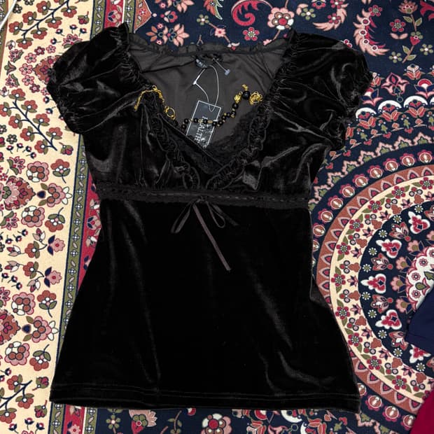 deep brown velvet henley top