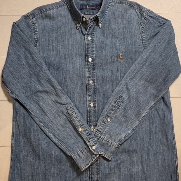 폴로 랄프로렌 데님 셔츠 긴팔 샴브레이 L