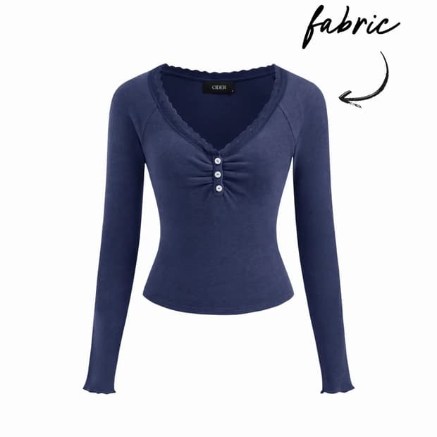 핀터깔 네이비 레이스 티