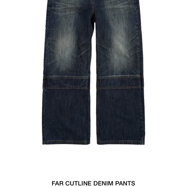 파프롬왓 FAR CUTLINE DENIM PANTS