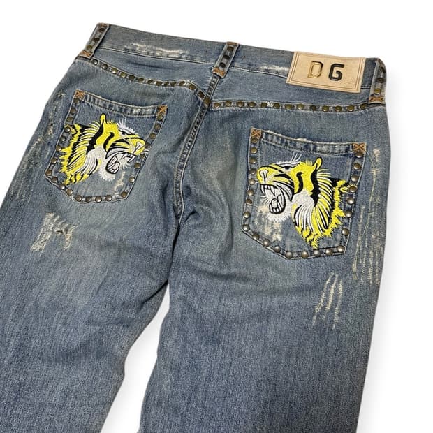 돌체엔가바나 05/ss 호랑이 자수 데님팬츠