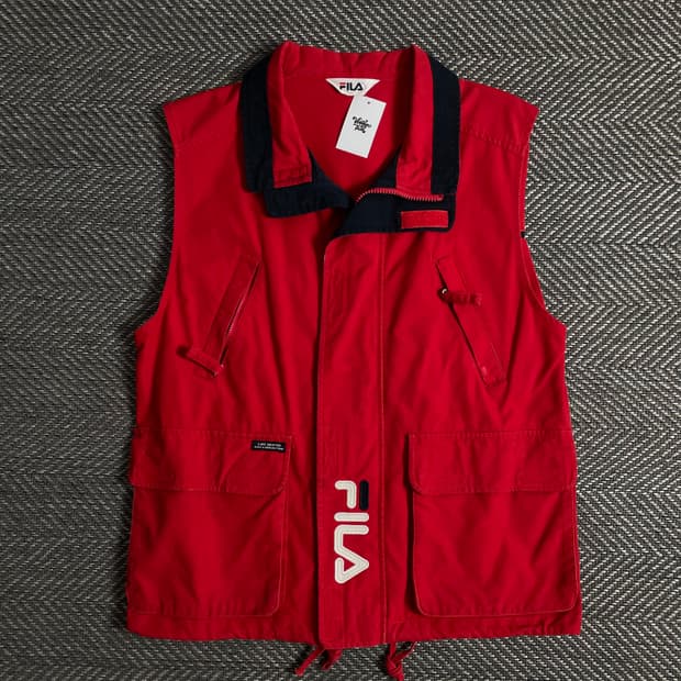 90s 필라 빅로고 올드스쿨 헌팅 베스트 o 3345